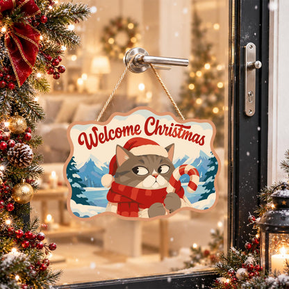 Side-Eye Tabby with Candy Cane paint by numbers hanging sign – image 17