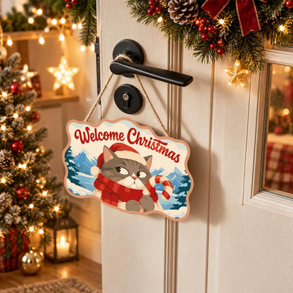 Side-Eye Tabby with Candy Cane paint by numbers hanging sign – image 18