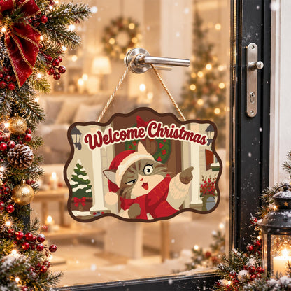 Pointing Tabby on Wreathed Porch paint by numbers hanging sign – image 17