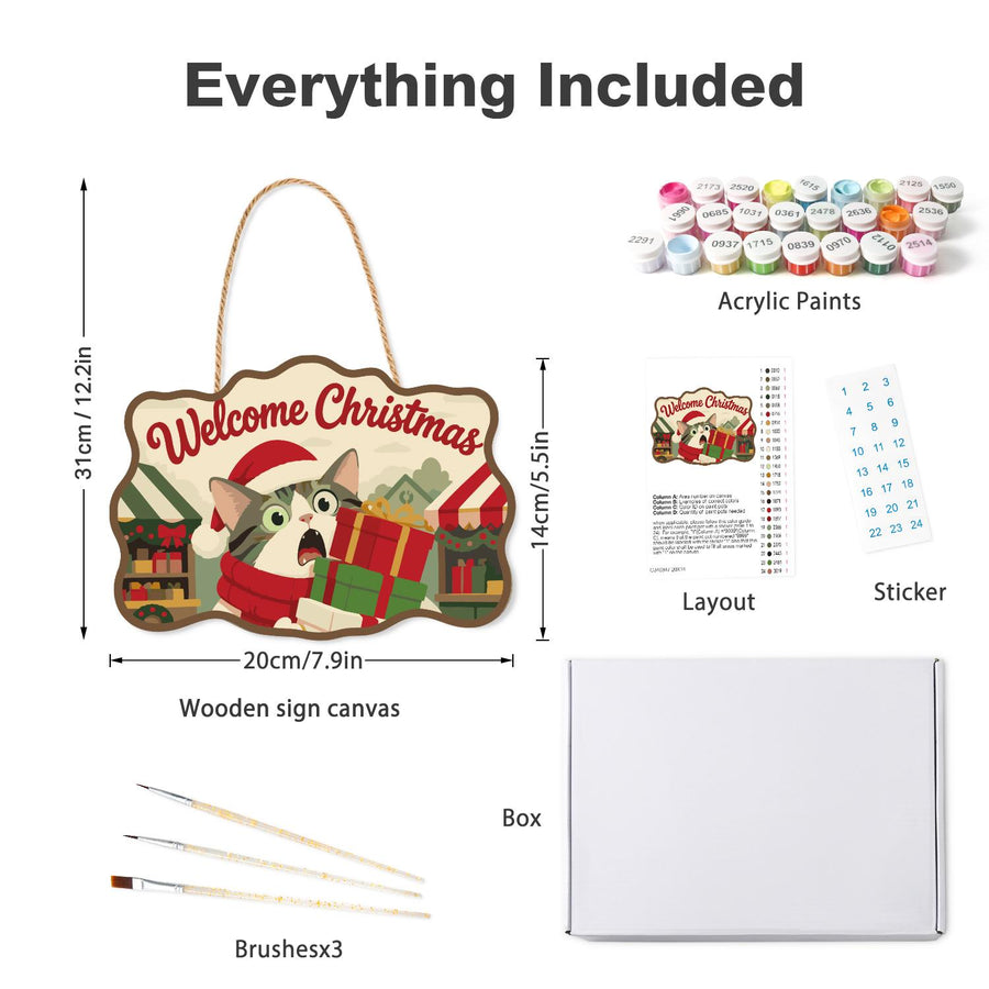 Hanging sign kit contents