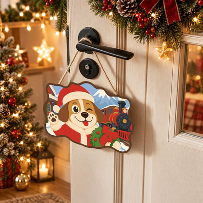 Steam Train Santa Pup paint by numbers hanging sign – image 18