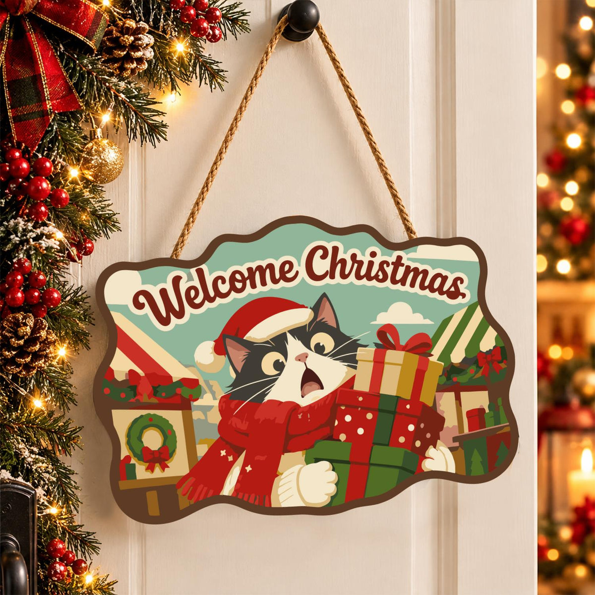 Tuxedo Cat Gift Delivery paint by numbers hanging sign – image 16