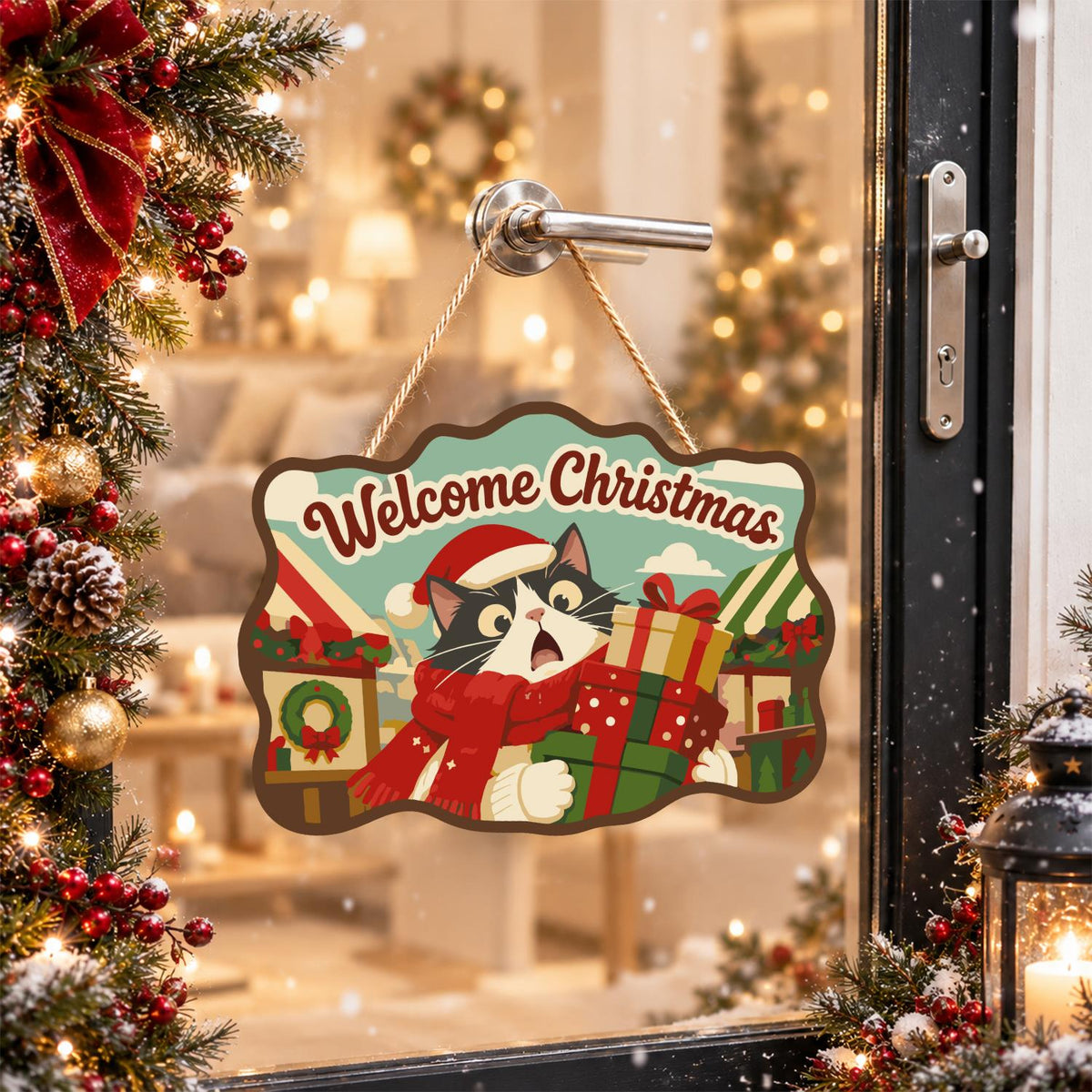 Tuxedo Cat Gift Delivery paint by numbers hanging sign – image 17