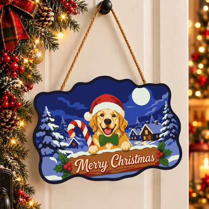 Candy Cane Retriever Village paint by numbers hanging sign – image 16