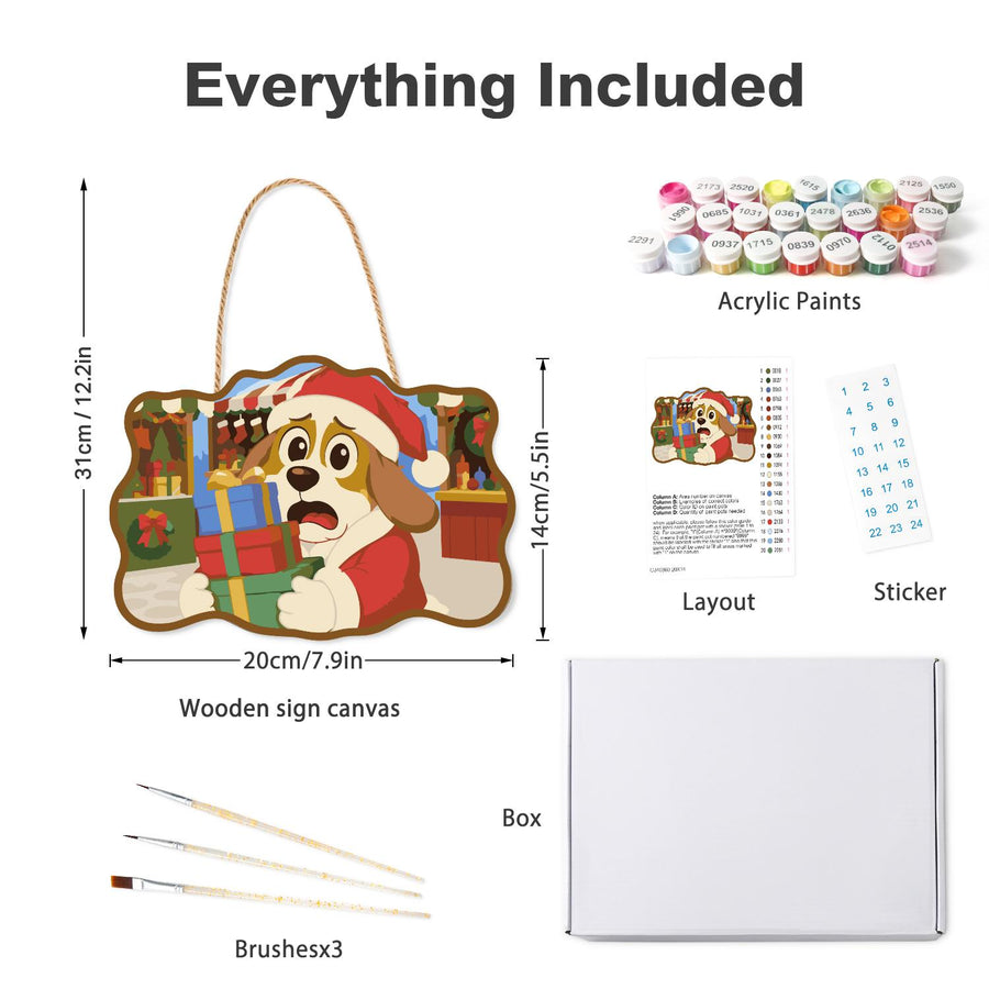 Hanging sign kit contents