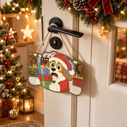 Flustered Pup with Gift Stack paint by numbers hanging sign – image 18