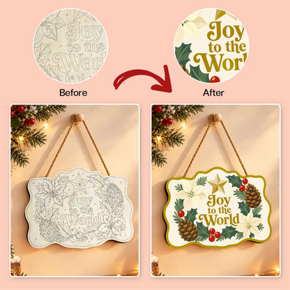 Golden Star Pinecone Wreath paint by numbers hanging sign – image 10