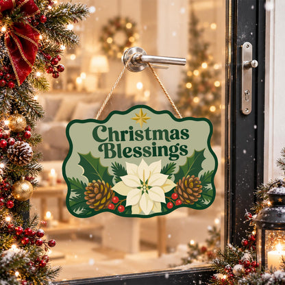 Sage Green Christmas Blessing paint by numbers hanging sign – image 17