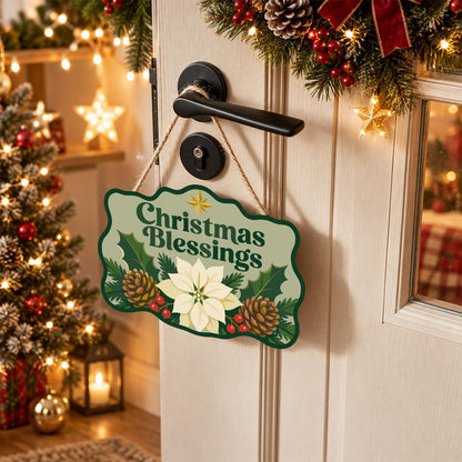 Sage Green Christmas Blessing paint by numbers hanging sign – image 18