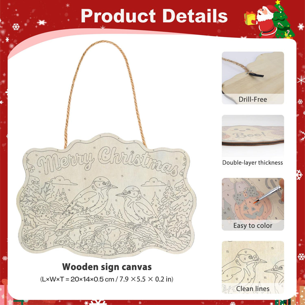 Spotted Woodpeckers and Berries paint by numbers hanging sign – image 5