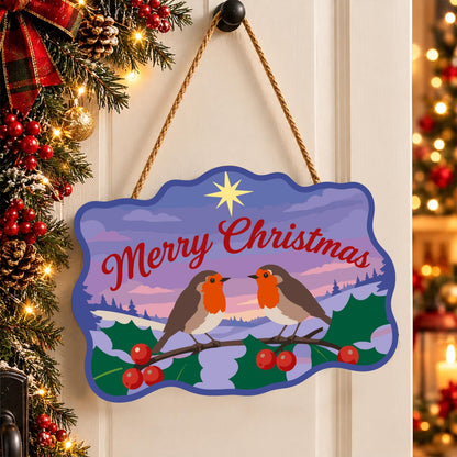 Twilight Robins Under a Star paint by numbers hanging sign – image 16