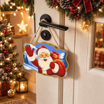 Gold-Framed Waving Santa paint by numbers hanging sign – image 18