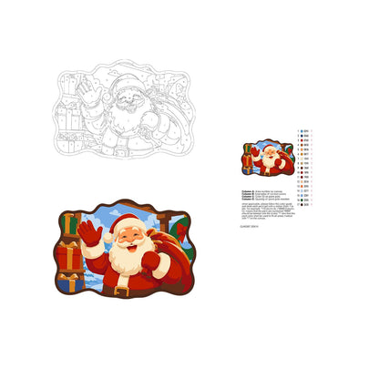 Stacked Presents Santa Hello paint by numbers hanging sign – image 19