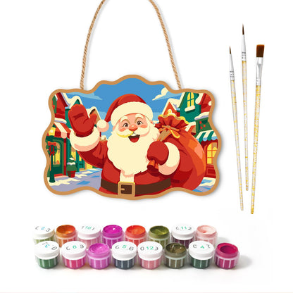 Bright Village Street Santa paint by numbers hanging sign – image 2