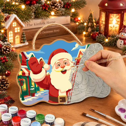 Bright Village Street Santa paint by numbers hanging sign – image 7