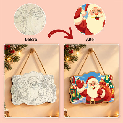 Bright Village Street Santa paint by numbers hanging sign – image 10