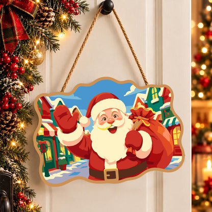 Bright Village Street Santa paint by numbers hanging sign – image 16