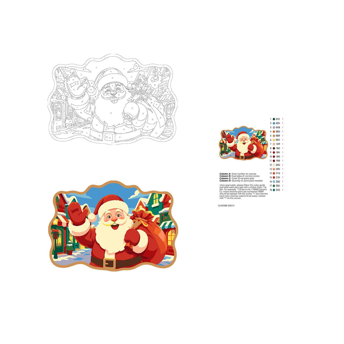 Bright Village Street Santa paint by numbers hanging sign – image 19