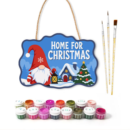 Lantern Gnome Cottage Homecoming paint by numbers hanging sign – image 2