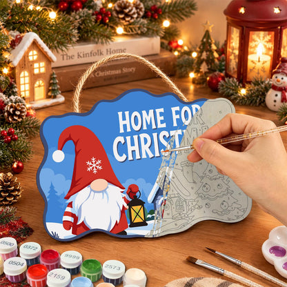 Lantern Gnome Cottage Homecoming paint by numbers hanging sign – image 7