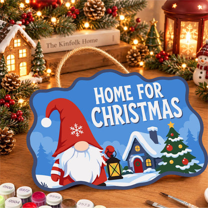 Lantern Gnome Cottage Homecoming paint by numbers hanging sign – image 8
