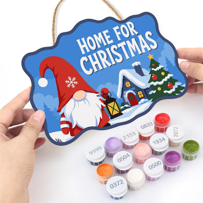 Lantern Gnome Cottage Homecoming paint by numbers hanging sign – image 9