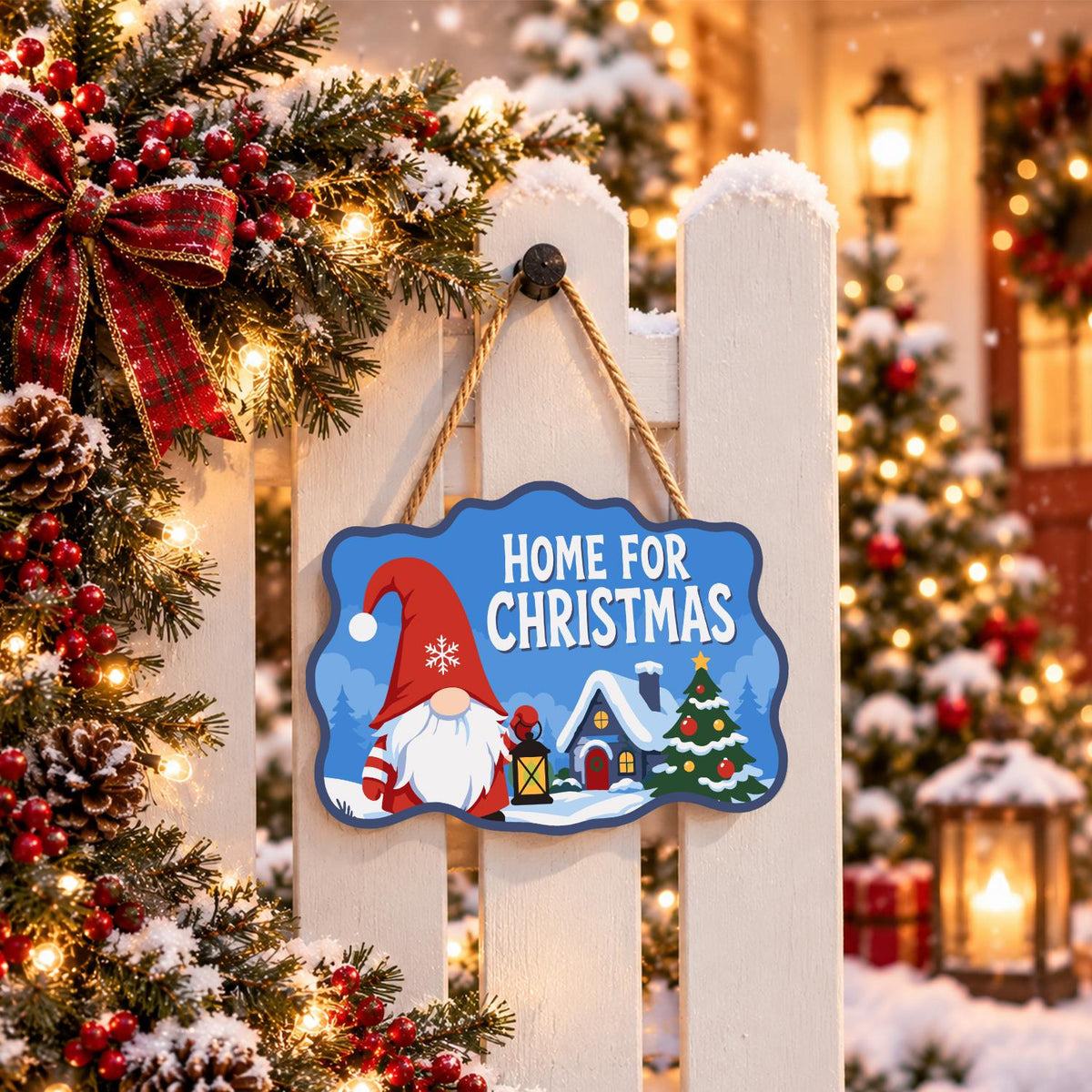 Lantern Gnome Cottage Homecoming paint by numbers hanging sign – image 15