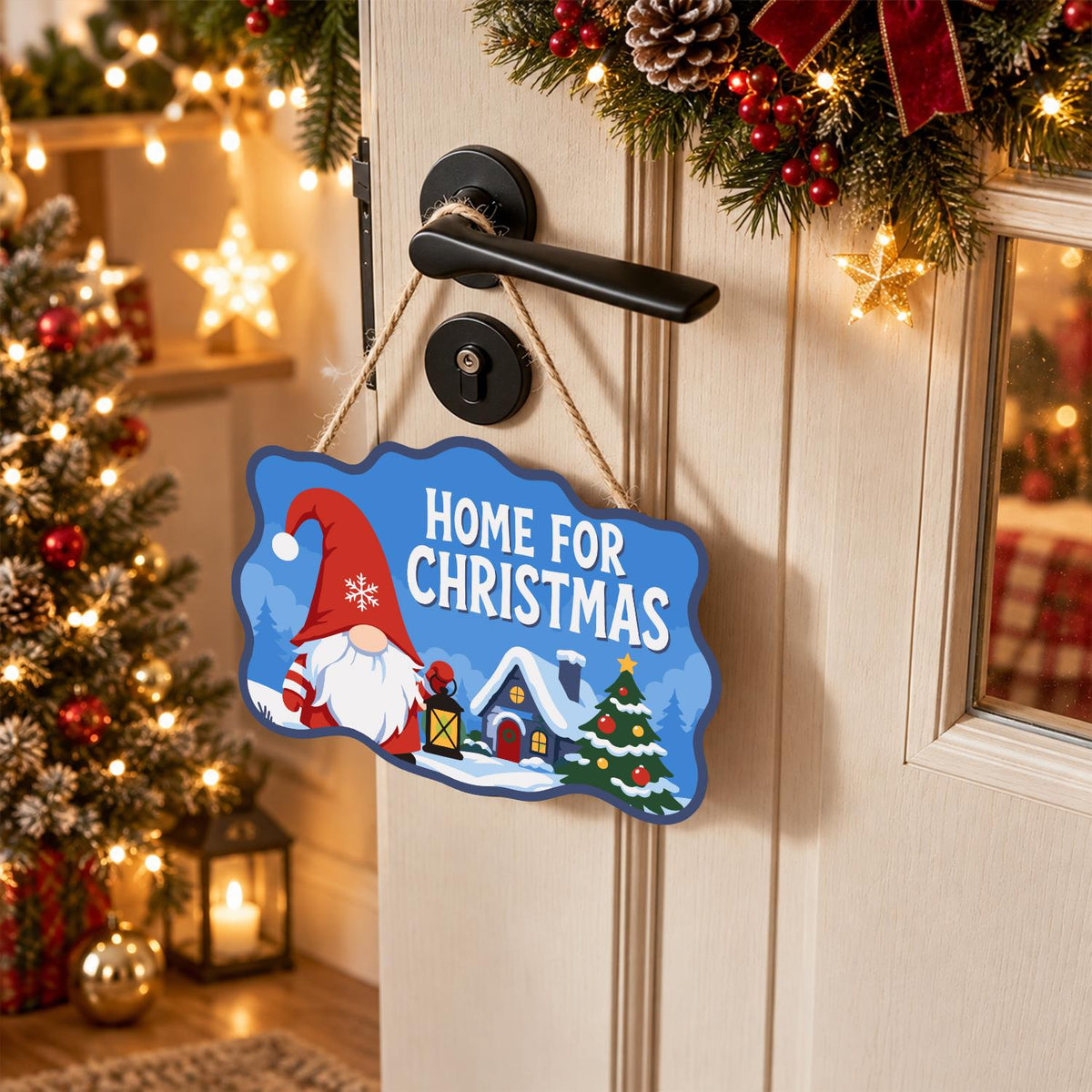 Lantern Gnome Cottage Homecoming paint by numbers hanging sign – image 18
