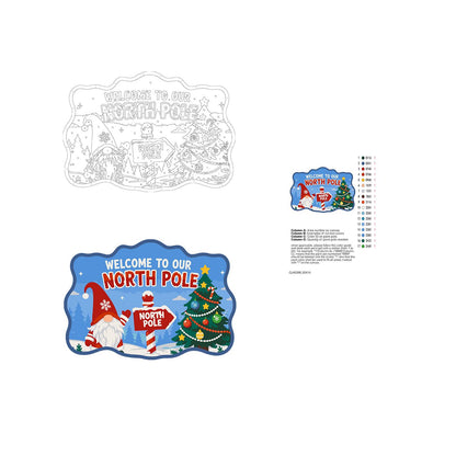 Gnome at the North Pole Post paint by numbers hanging sign – image 19