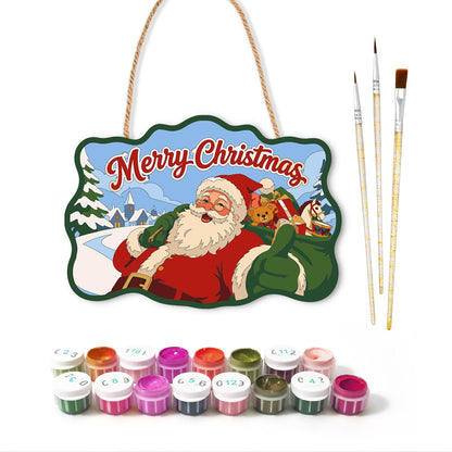 Toy Sack Santa Village Road paint by numbers hanging sign – image 2