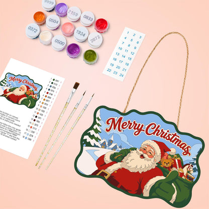 Toy Sack Santa Village Road paint by numbers hanging sign – image 4