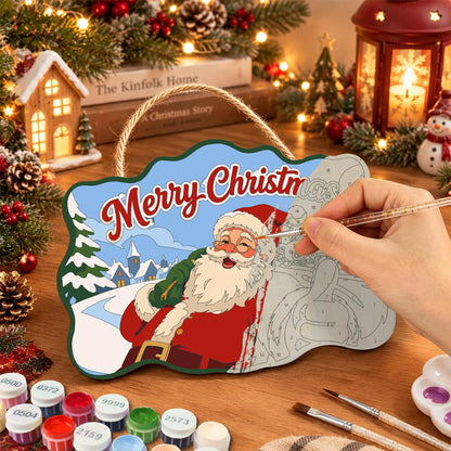 Toy Sack Santa Village Road paint by numbers hanging sign – image 7