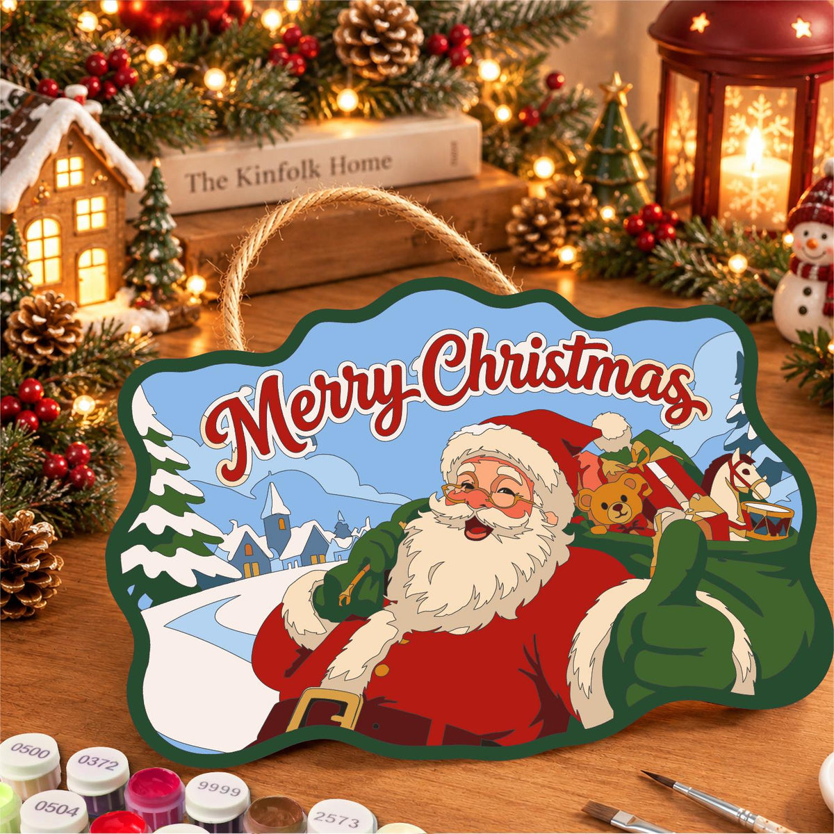 Toy Sack Santa Village Road paint by numbers hanging sign – image 8