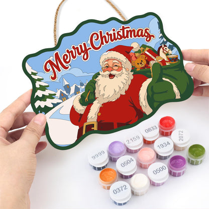 Toy Sack Santa Village Road paint by numbers hanging sign – image 9