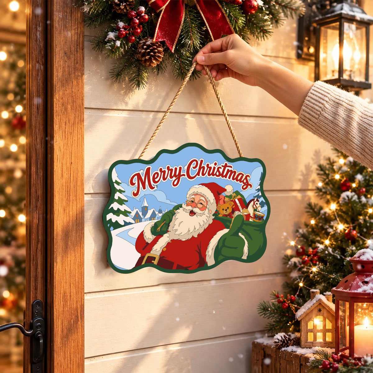 Toy Sack Santa Village Road paint by numbers hanging sign – image 14