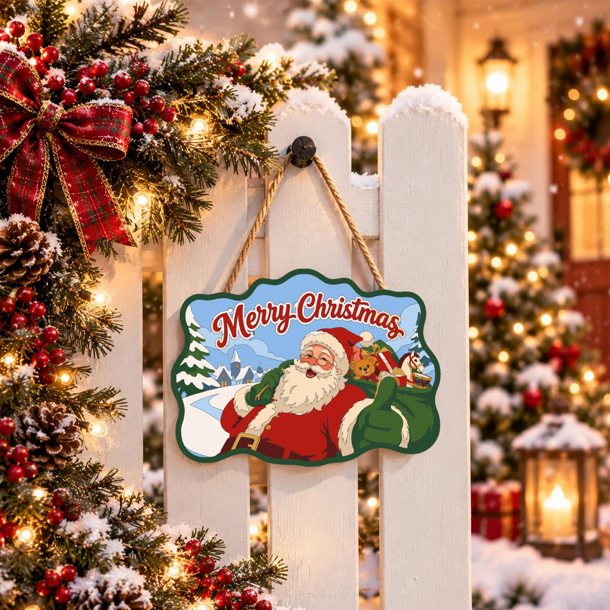 Toy Sack Santa Village Road paint by numbers hanging sign – image 15