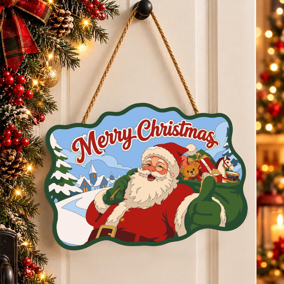 Toy Sack Santa Village Road paint by numbers hanging sign – image 16