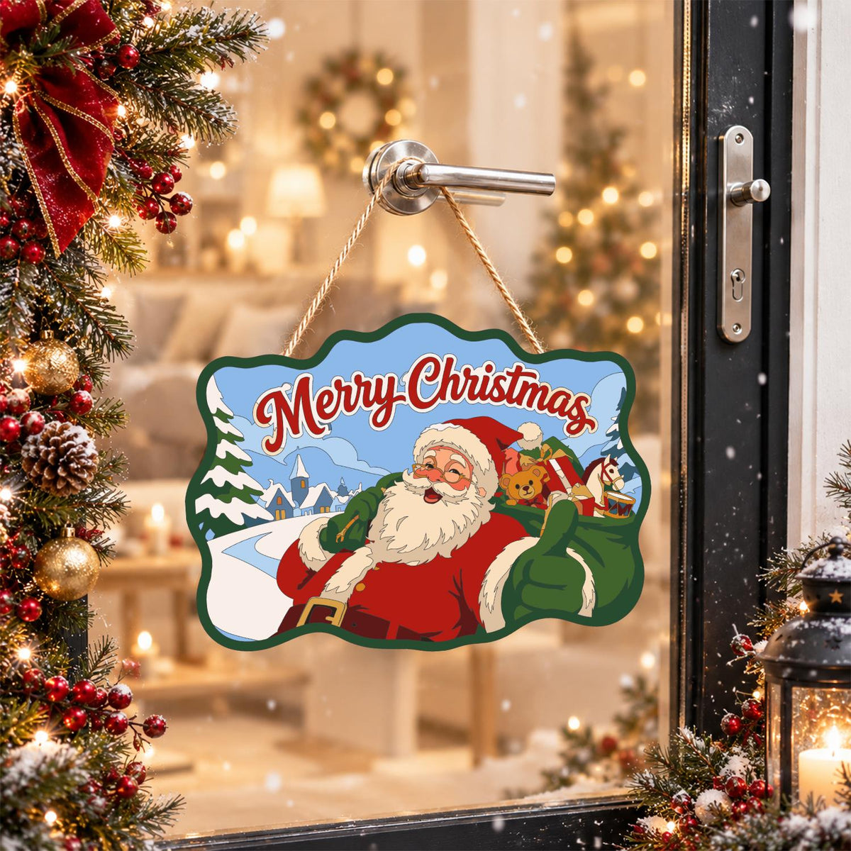 Toy Sack Santa Village Road paint by numbers hanging sign – image 17