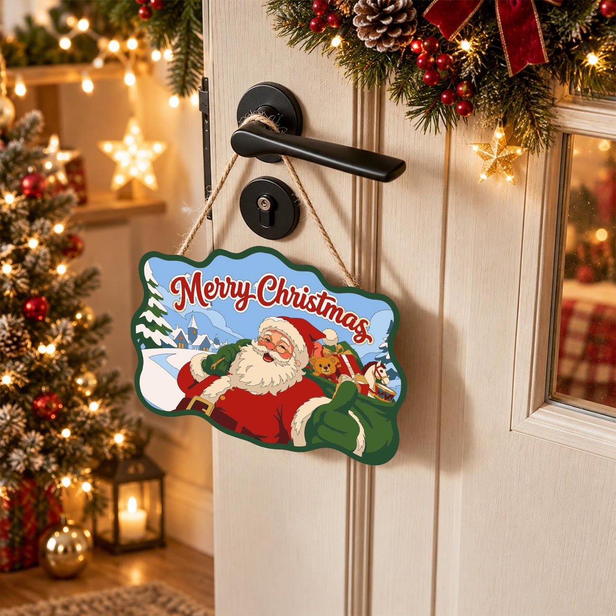 Toy Sack Santa Village Road paint by numbers hanging sign – image 18