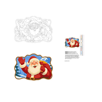 Waving Santa Mountain Hello paint by numbers hanging sign – image 19