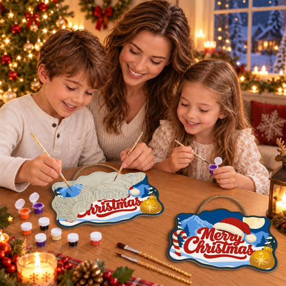 Moonlit Candy Cane Christmas paint by numbers hanging sign – image 12