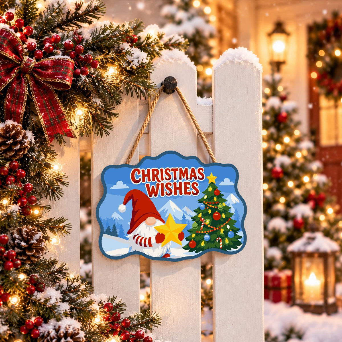 Star-Holding Gnome Wishes paint by numbers hanging sign – image 15