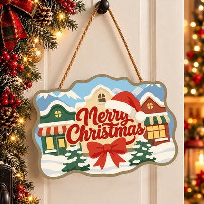 Red Bow Village Storefronts paint by numbers hanging sign – image 16