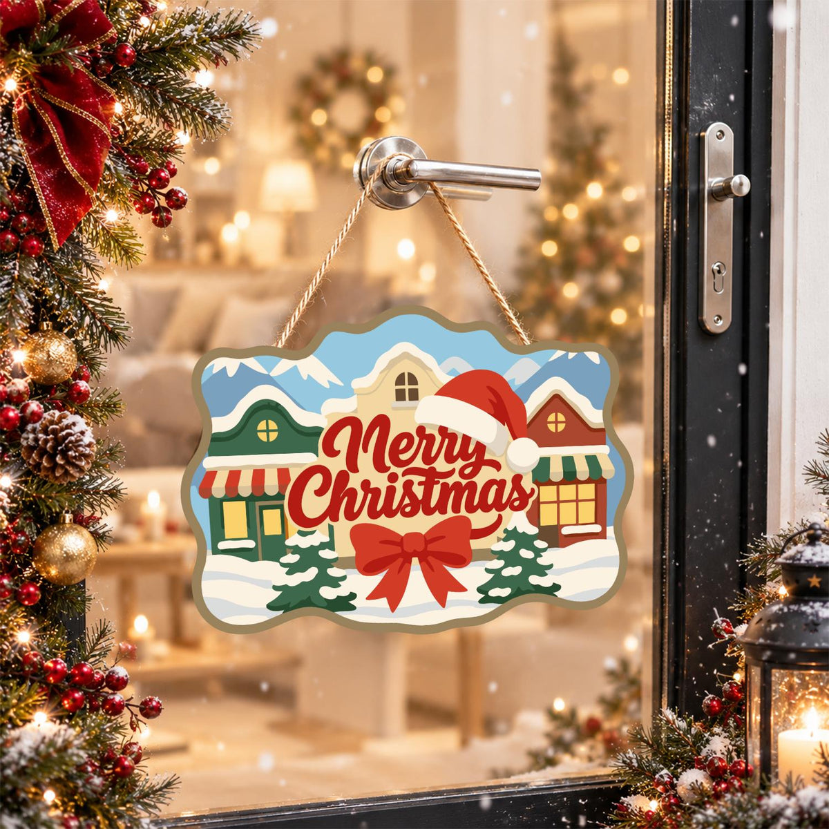 Red Bow Village Storefronts paint by numbers hanging sign – image 17