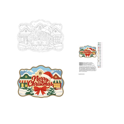 Red Bow Village Storefronts paint by numbers hanging sign – image 19