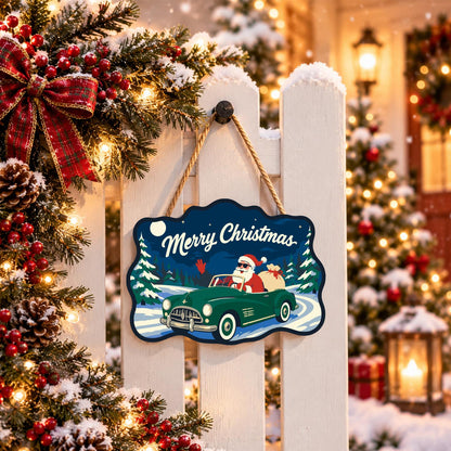 Convertible Santa Forest Cruise paint by numbers hanging sign – image 15