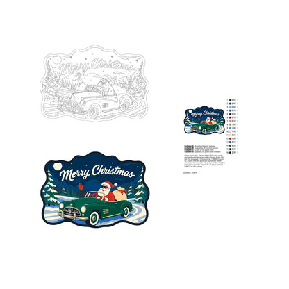 Convertible Santa Forest Cruise paint by numbers hanging sign – image 19