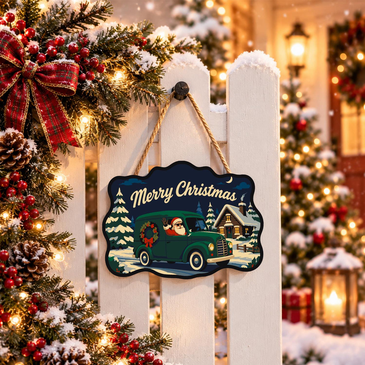 Wreath Van Santa Delivery paint by numbers hanging sign – image 15