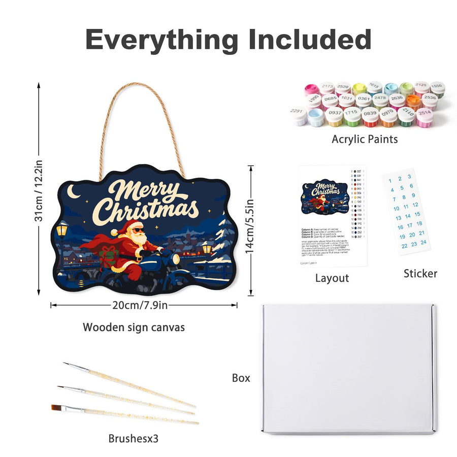 Hanging sign kit contents