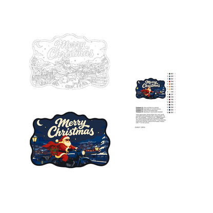 Cape-Flying Biker Santa paint by numbers hanging sign – image 19